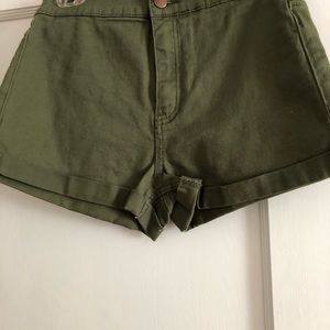 NWT Forever 21 high rise army green shorts s 27